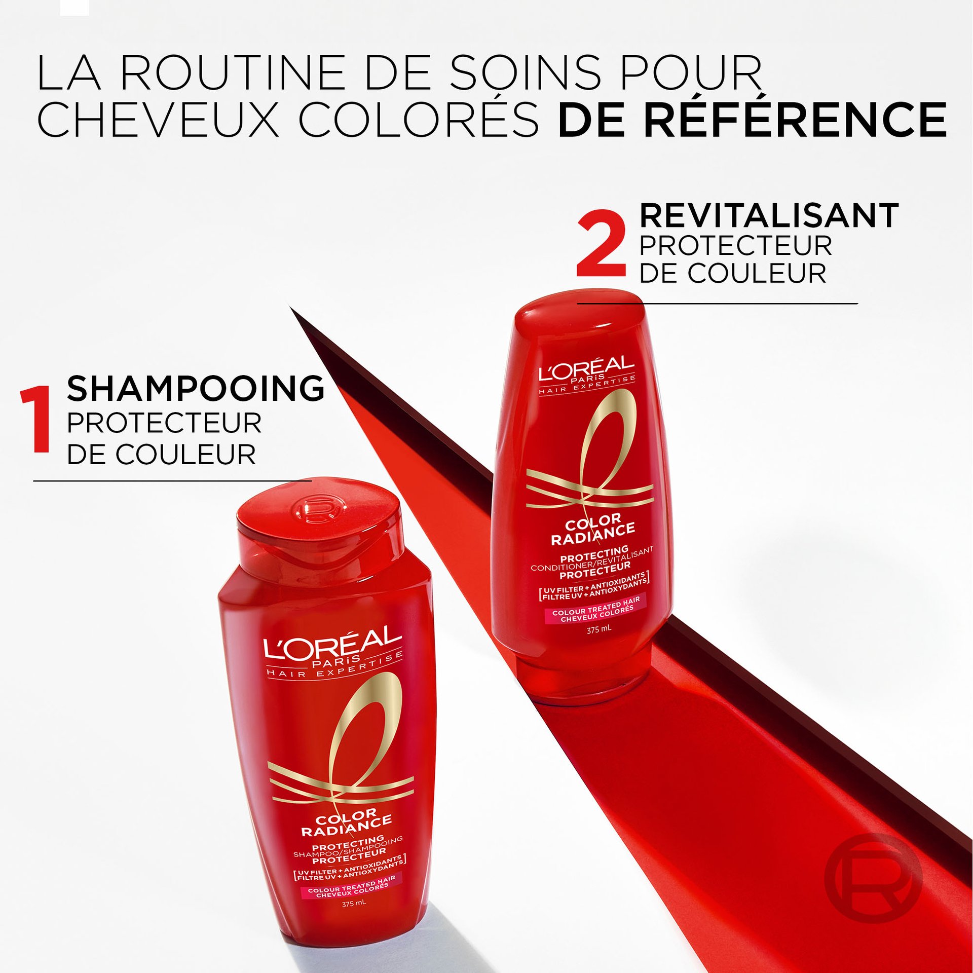 Le shampoing color radiance et le revitalisant color radiance est la routine parfaite